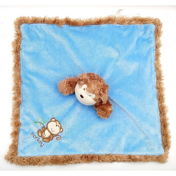 Baby Starters Plush 17" Lovey Boy Blue Security Blanket Little Monkey 2010 - Picture 2 of 6